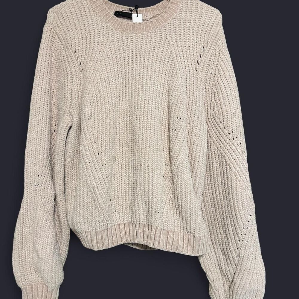 Sanctuary Women's Pink and Cream Jumper
